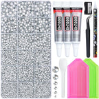 32000 Pcs Resin Jelly Rhinestones Kit, Sliver Clear 2/3/4/5/6mm Flatback by Lotwow