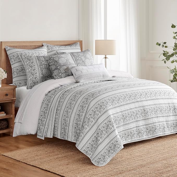 Levtex Home Adare Grey Reversible King/Cal King Quilt Set - Image 4