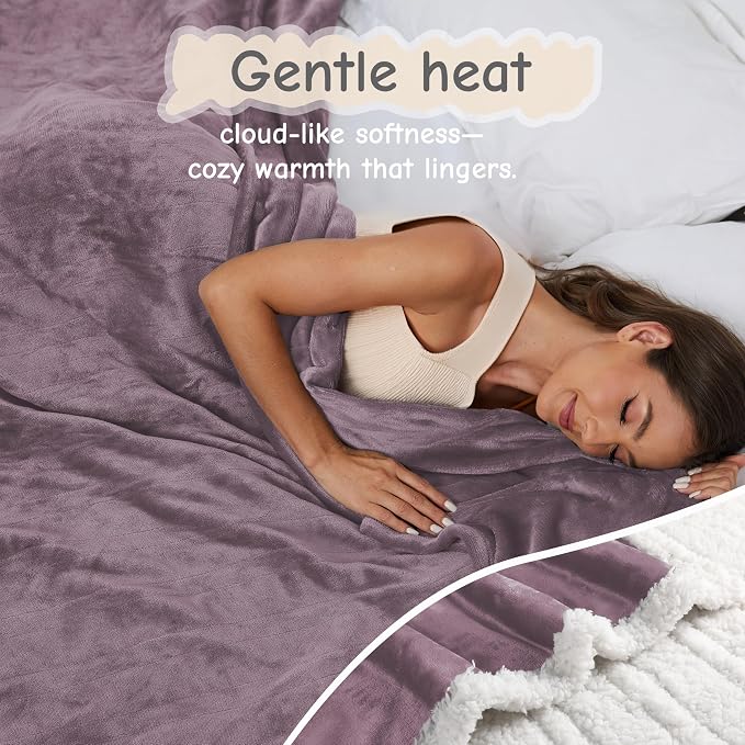 Electric Heated Blanket Throw Size 50"x60", Soft Flannel - Image 3