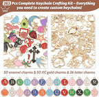 selizo 263Pcs Charms Lip Gloss Keychain Making Kit, DIY Craft Supplies - Image 2
