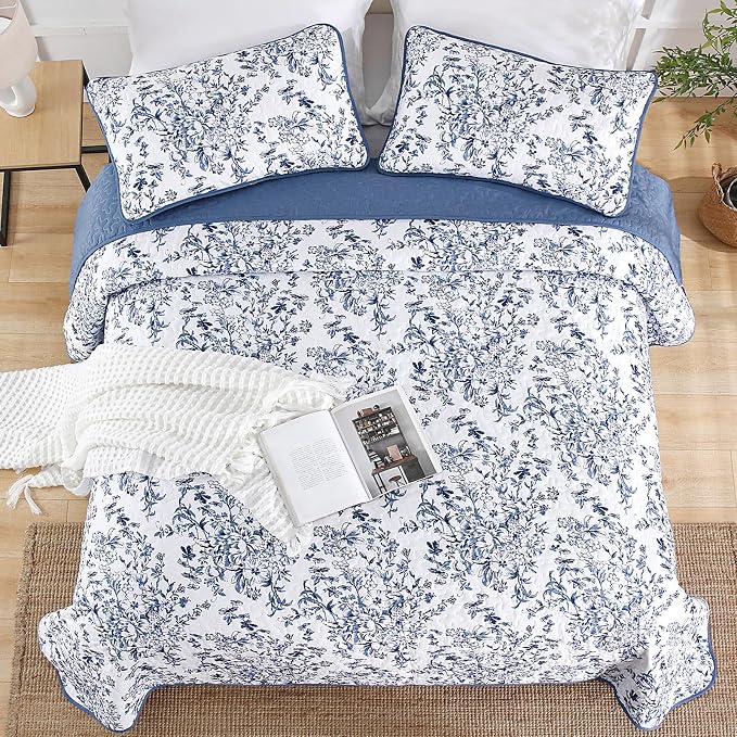 WONGS BEDDING Quilt King Size, Botanical Quilt - Image 8