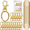 Gold Keychain Making Kit 50PCS – 25 Lobster Claw Clasps & 25 Key Rings by Bonison