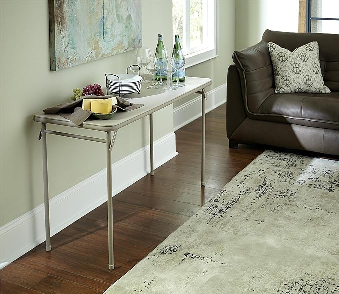 CoscoProducts Cosco Folding Serving Table, Antique Linen - Image 2