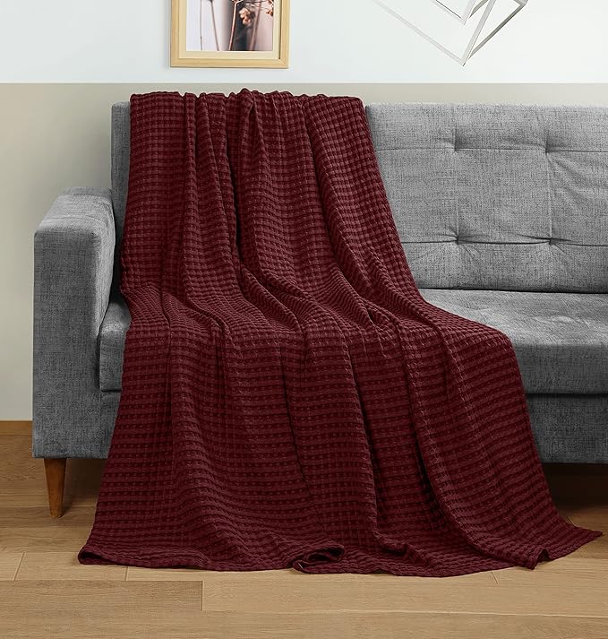 Utopia Bedding 100% Cotton Waffle Weave Blanket King Size - Image 4