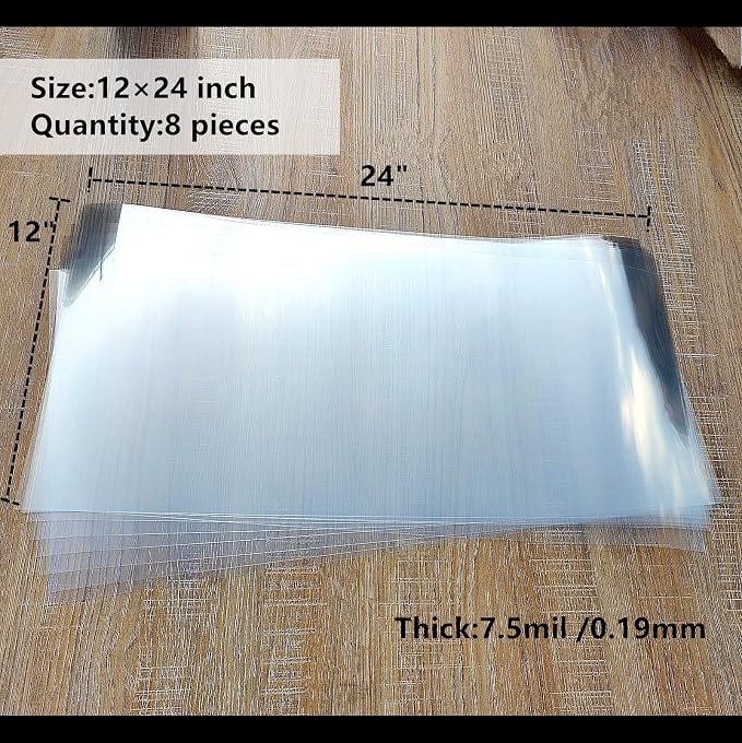 Clear Blank Stencil Sheet for Cuting. 8 Pack 12" x 24" 7.5mil/0.19mm Thick .Gift - Image 2