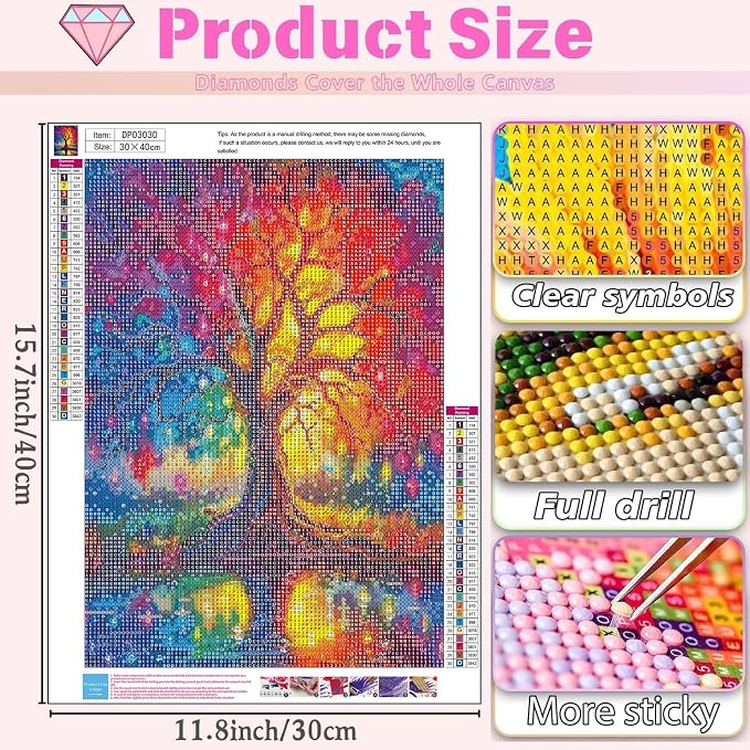 WUDWL Diamond Art Kits for Adults Beginner, Tree of Life DIY Modern Diamond - Image 4