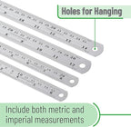 Mr. Pen- Metal Straight Edge Ruler, Imperial & Metric Measurements - Image 3