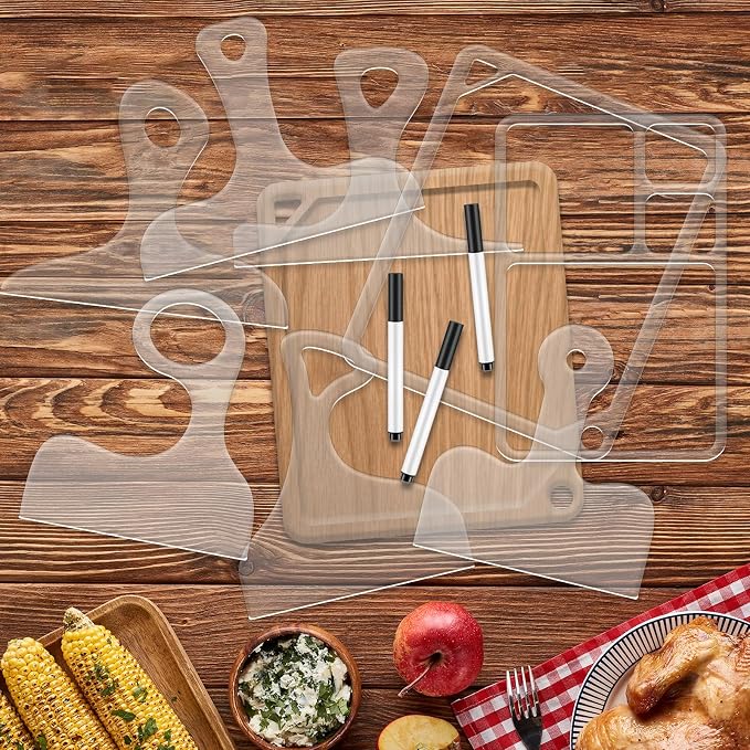 8PCS Router Templates for Woodworking 6 Acrylic Charcuterie Board Handle - Image 4