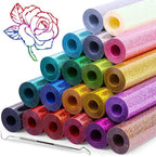 20 Pack Glitter HTV Vinyl 12" x 5FT Heat Transfer Iron On Vinyl Bundle | 20 by Oleitodh