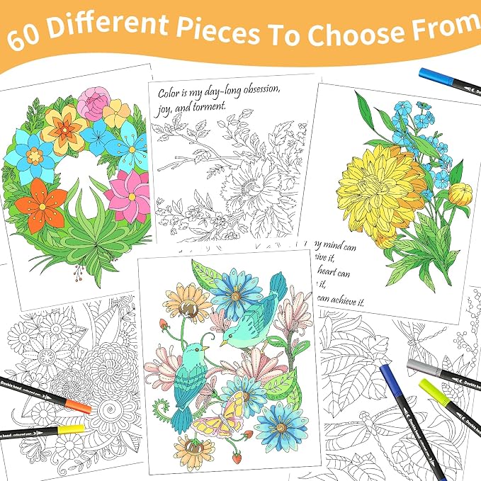 Kalysky Easy and Cozy Adult Coloring Book Set, 3 Pack Stress Relief Coloring - Image 7