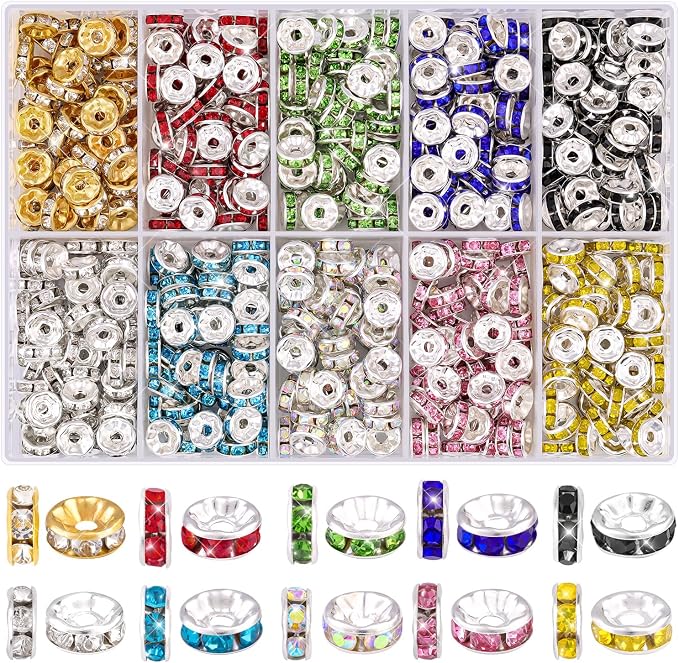 TINKRSTUFF 600 pcs 8mm Spacer Beads by TINKRSTUFF