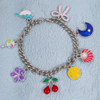 Silver-Tone Enamel Charms Set for DIY Jewelry Making - Image 4