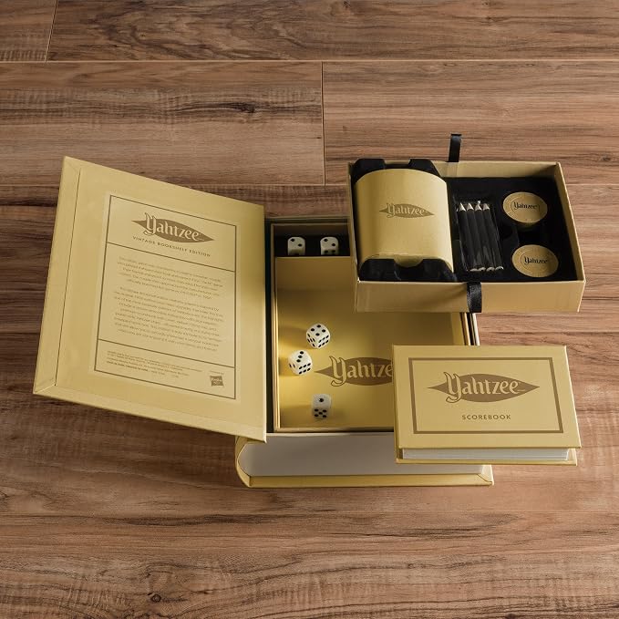 WS Game Company Yahtzee Vintage Bookshelf Edition, Luxury Dice Game in - Image 4