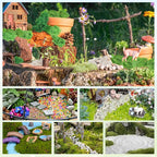 QUOZUO Scenery Basing Material Kit, 10 Pack Fairy Garden Miniatures Accessories - Image 3