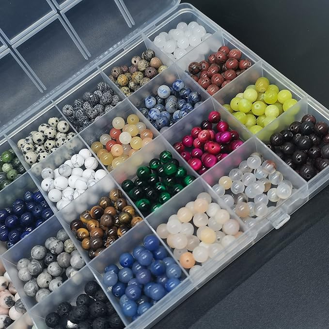 720pcs 6mm Natural Round Stone Beads Gemstone Beading Hole Size 1mm Crystal - Image 4