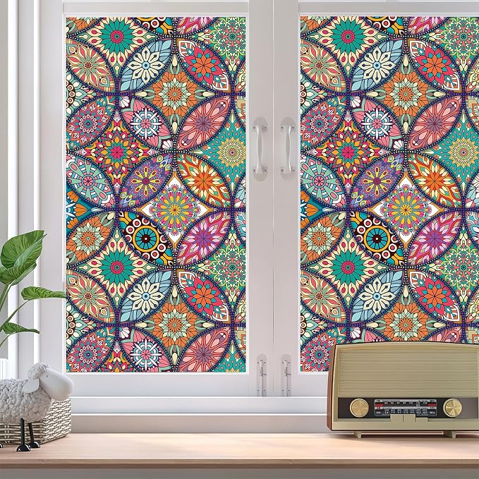 Stained Glass Window Film Privacy Decorative Tinting Film - Image 9