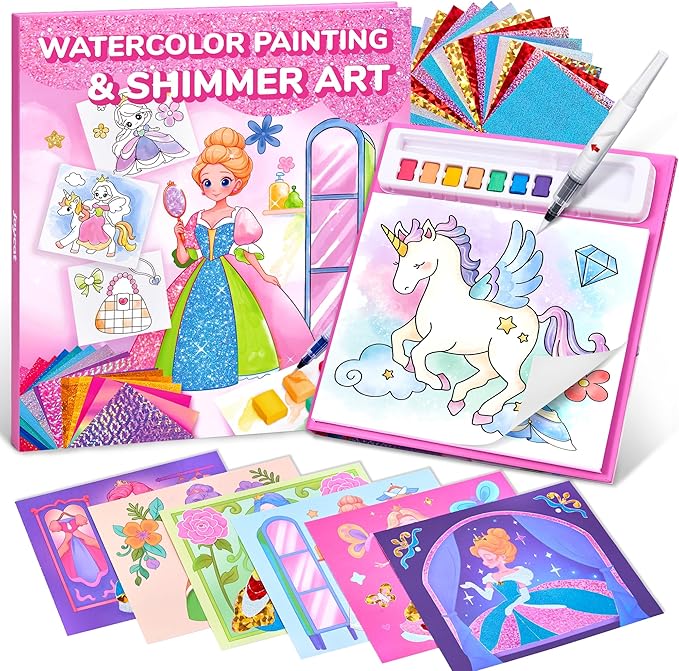 JoyCat Paint with Water Coloring Books & Shimmer Art | Princess Art & Craft by JOYCAT