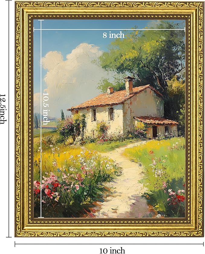 eletecpro 8.5x11 Vintage Picture Frame, Glass Cover, Horizontal or Vertical - Image 3