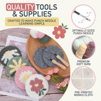 Emri Lane Punch Needle Kit – 6 Floral Design Punch Needle Embroidery Kit w/Monk - Image 3