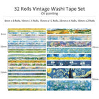 emmoolife 32 Rolls Washi Tape Set, Oil Painting Decorative Masking Tape - Image 3