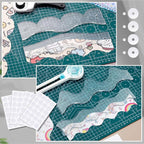 Kigley 4 Pcs Free Motion Quilting Templates Waves Acrylic Quilting Rulers - Image 6