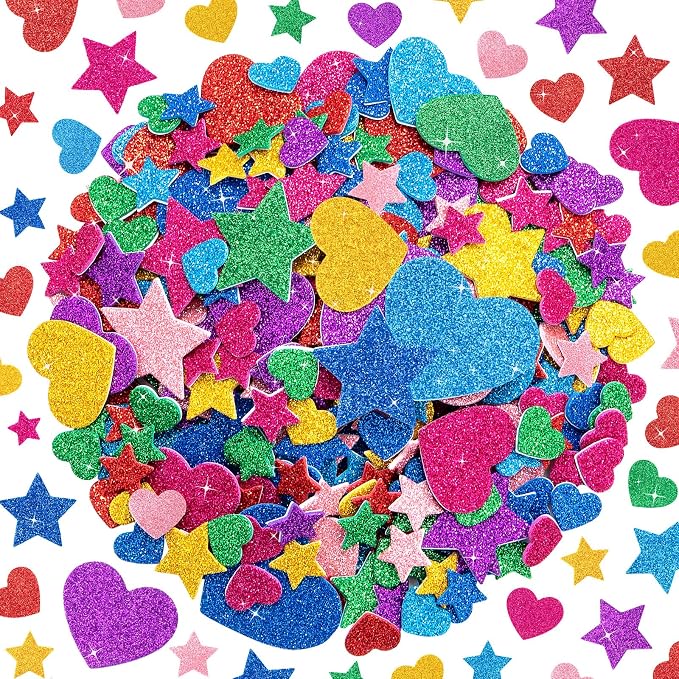 1024PCS Glitter Foam Stickers for Kids by Rasoisof