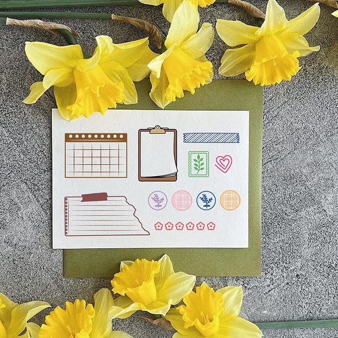 GLOBLELAND Calendar Label Theme Transparent Stamps Gridlines Clear Stamp Seals - Image 3