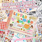 Tmtains 30 Sheets Kawaii Japanese Sticker Book Manga Books Style Writable Note - Image 3