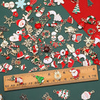 SANNIX 110Pcs 55 Pairs Christmas Charms Gold Enamel Jewelry Pendants - Image 2