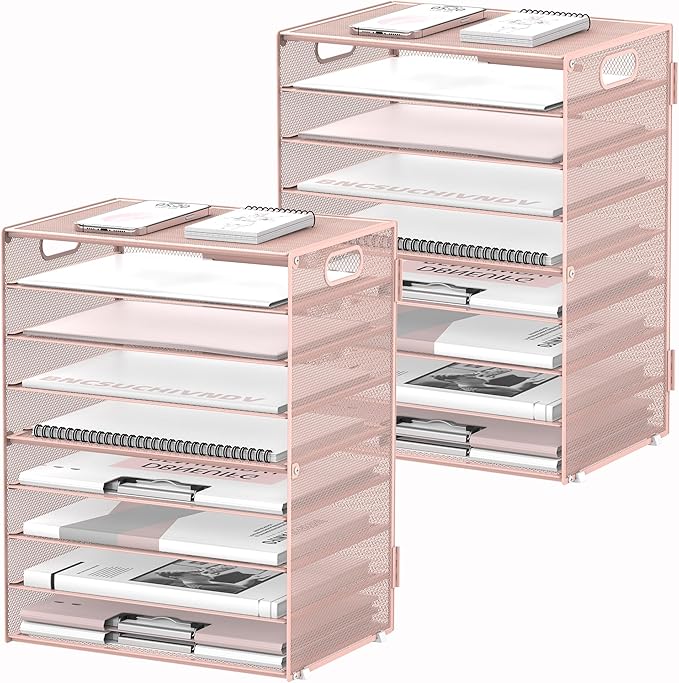 DALTACK 9-Tier Paper Organizer for Desk, Mesh Letter Tray Desk Organizer by DALTACK