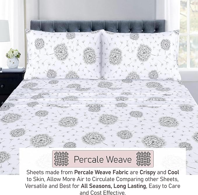 RUVANTI 100% Cotton Sheets – Queen Size Percale Bedding, Cooling & Breathable - Image 4