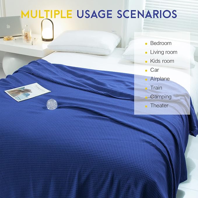 AmyHomie Cooling Blanket Queen Size, 100% Rayon Derived from Bamboo Waffle - Image 5