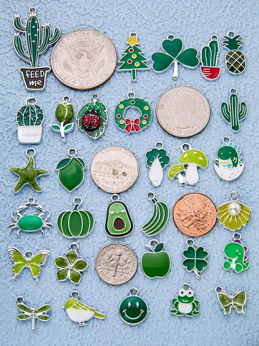 Silver-Tone Enamel Charms Set for DIY Jewelry Making - Image 2