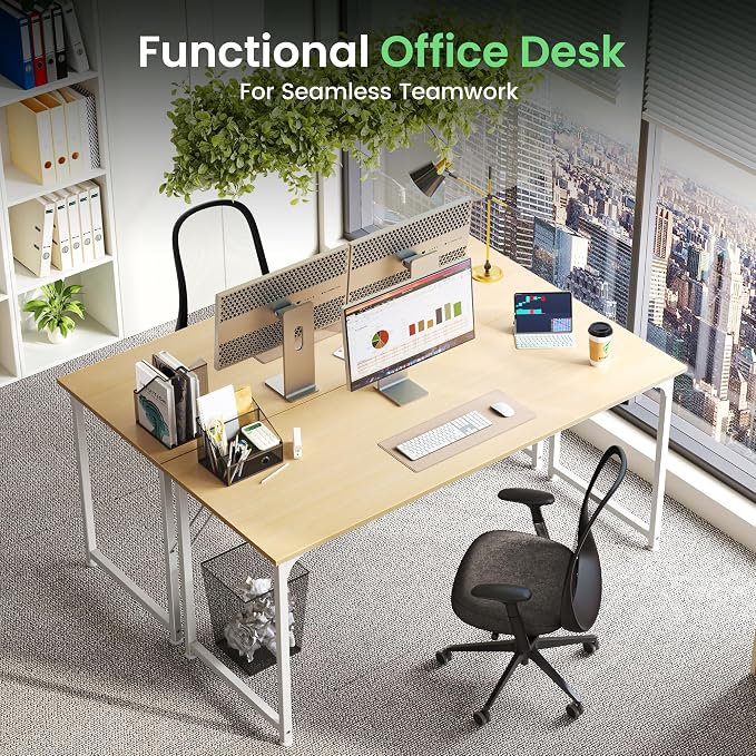Huuger Computer Desk, 54 Inch Office Desk, Gaming Desk - Image 9