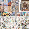 Vintage Scrapbook Stickers, Aesthetic Global Travel Sticker Book by Ahmagen