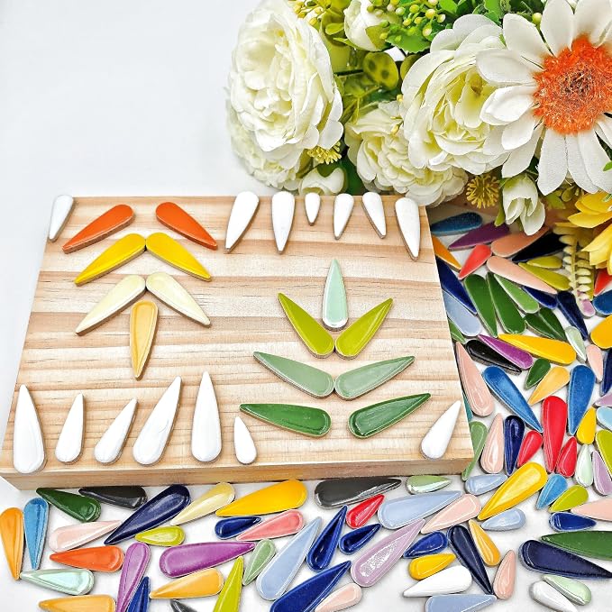 1.1lb Ceramic Mosaic Tiles, Mixed Colour Ceramic Mosaic Pieces - Image 7