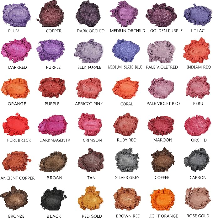 Smalltongue Mica Powder for Epoxy Resin, 72 Colors, 0.35 oz Bottles Mica Glitter - Image 3