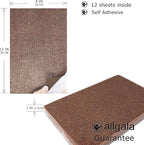 Allgala 12 Pack Glitter EVA Foam Paper 8 x 12inch Sheets-Coffee Color - Image 2