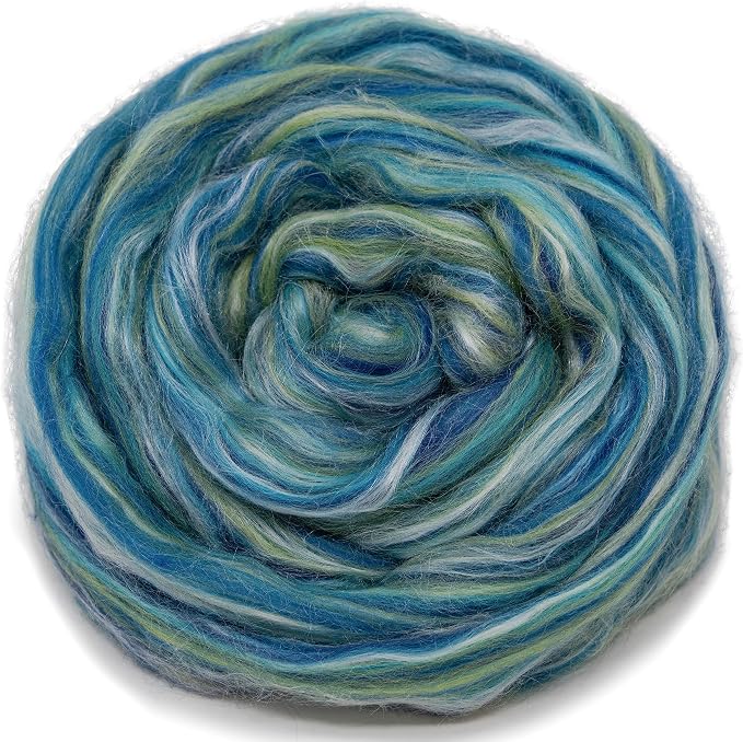 Silk Merino Fiber for Spinning. Super Soft Combed Top Wool Roving for Hand by LivingDreamsYarn