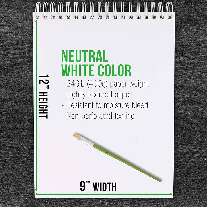 U.S. Art Supply 9x12 Premium Heavy-Weight Acrylic Painting Paper Pad, 2 Pack - Image 3