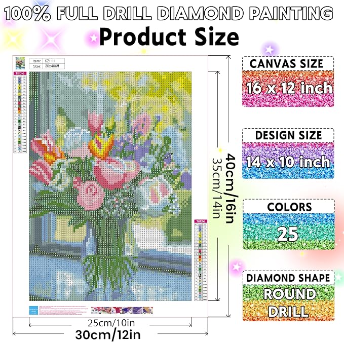 Ausanrl Flowers Diamond Art Kits - Image 4
