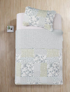 Brilliant Sunshine Multi Blue and Beige Floral Patchwork, 2-Piece Quilt Set - Image 4