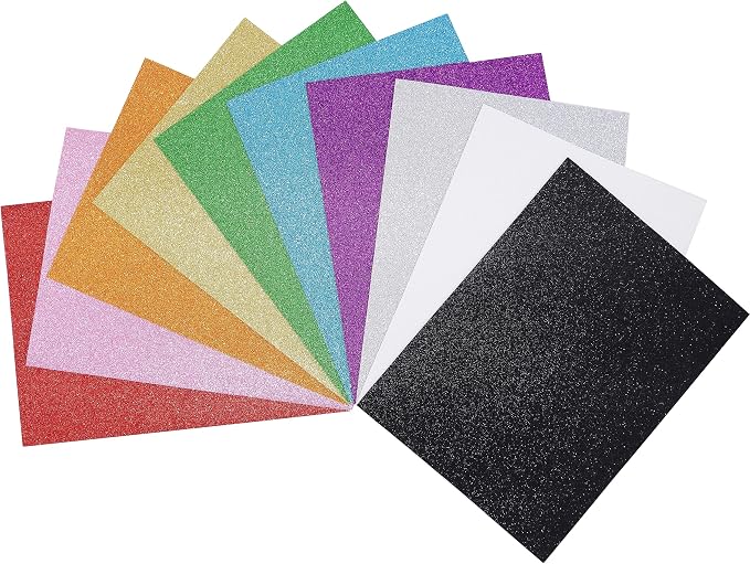 OISAKLD 10 Pack Glitter EVA Foam 9x12 inch Color EVA Craft Foam EVA Foam Sheets by OISAKLD