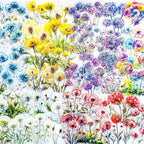 60-Piece Holographic Dandelion Scrapbook Stickers – Colorful Iridescent Effect by YOKSAS