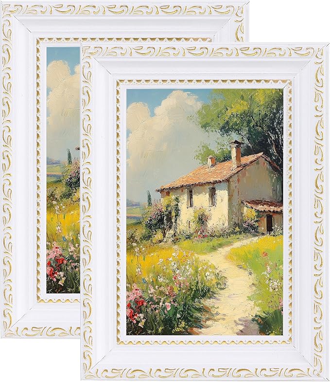 eletecpro 4x6 Vintage Picture Frame, Glass Cover, Horizontal or Vertical by eletecpro