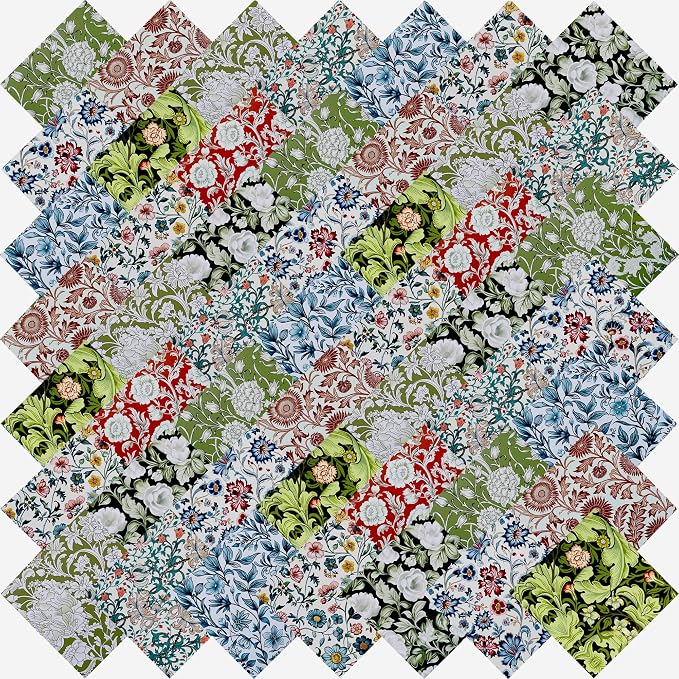 HANPATQUI 50PCS 12 x 12 inch 100% Cotton Fat Quarters Fabric by HANPATQUI