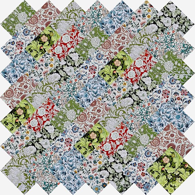 HANPATQUI 50PCS 8 x 8 inch 100% Cotton Fat Quarters Fabric by HANPATQUI