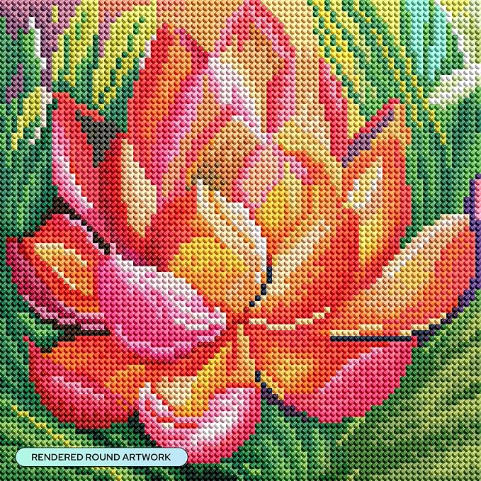 DIAMOND ART CLUB Fire Opal Succulent Diamond Painting Kit, Fun DIY Crafts - Image 2