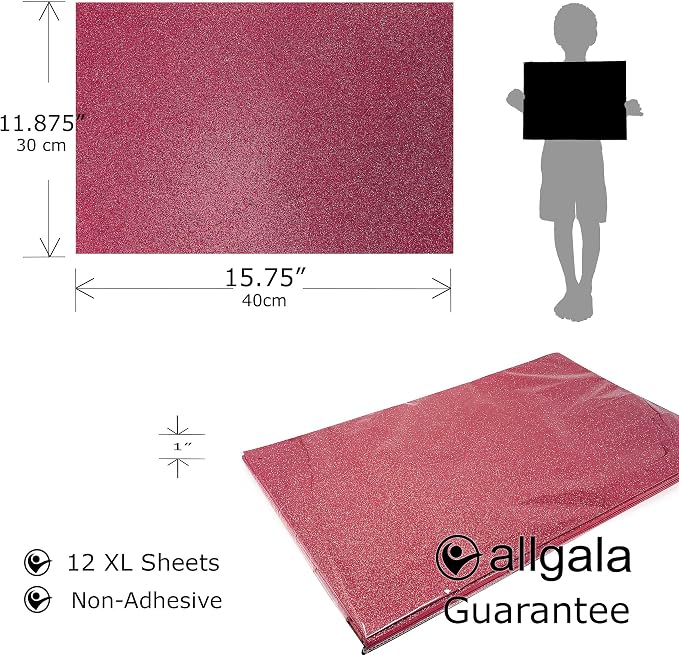 Allgala X-Large Glitter EVA Foam Sheets 12 Pack 12x16 inch Paper Sheets- - Image 2