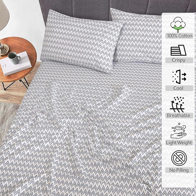 RUVANTI 100% Cotton Sheets – California King Percale Bedding, Cooling & - Image 2